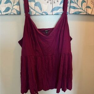 TORRID Deep Burgundy Camisole W/ Eyelet Lace Detail Plus Size 3